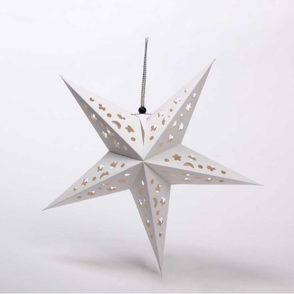 Звезда из бумаги объемная на елку 20 см белый Киев - изображение 2