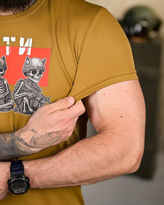 Тактическая потоотводящая футболка КАТИ койот ПП4667 Одесса - изображение 4