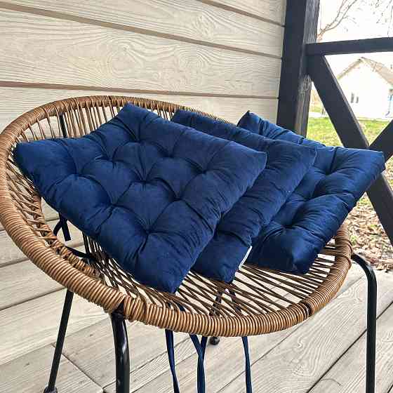 Подушка для стільців (40x40х5 см) Decorator Velour колір синій 84-113 Київ