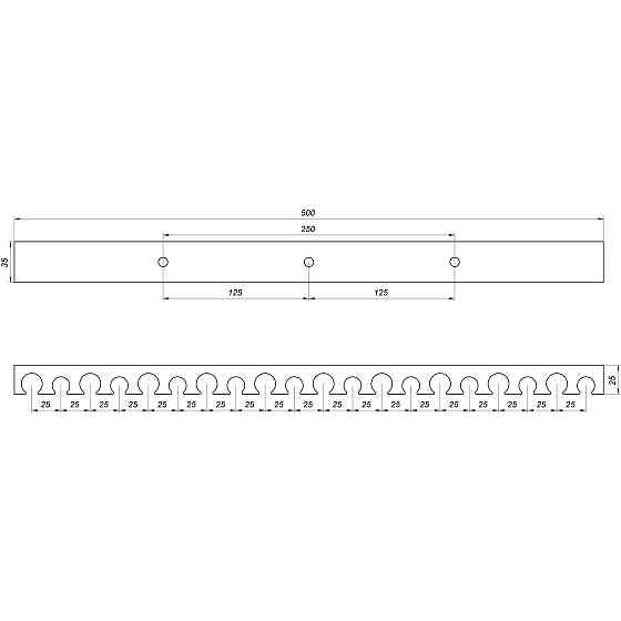 Планка монтажна для кріплення труби теплої підлоги Ø16/20 крок-5см довжина-50см чорна Тернополь