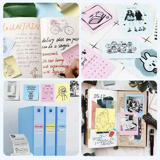 Самоклеючий термопапір для міні-принтера (57x25мм) 3 кольори / Набір кольорового паперу для термопринтера Київ