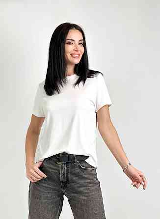 Жіноча футболка "Zefir" трикотаж оптом | Розпродаж моделі Білий, 42-44 Київ