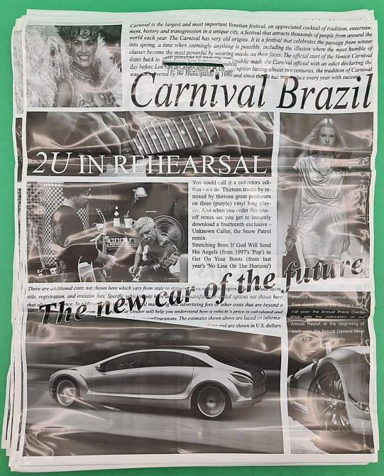 Пакет с прорезной  ручкой (банан) (41*51+3)