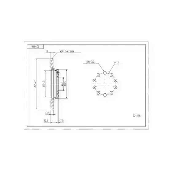 Диск Audi A4 (2002-) задний (255mmx11,9mm) тормозной Мукачево