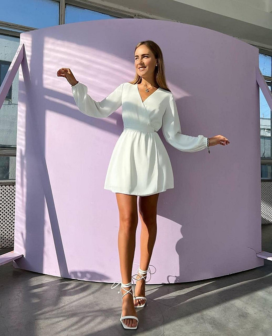 Женское стильное романтичное летнее платье софт Молочный Одесса - изображение 5