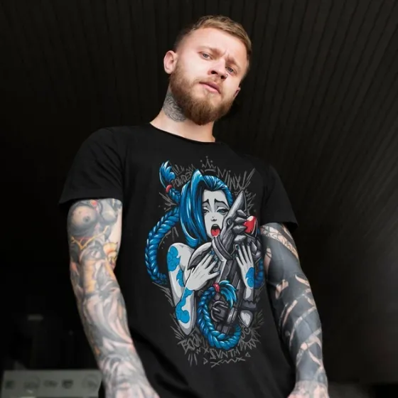 Футболка для подростка мальчика с принтом Джинкс Touch Me Размер 160 Anime10905 Днепр