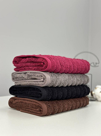 Рушник однотонний Ideal Textile Хвилі 40х60 см 450 г/м2 (56861075) Бордовий Чернівці - фото 2