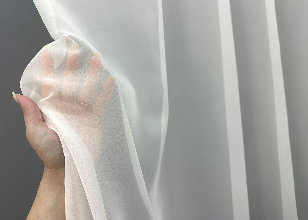 Тюль VR-Textil 1823т Шифон с принтом Молочный с серым 300х270 см (42-0799) Киев - изображение 4