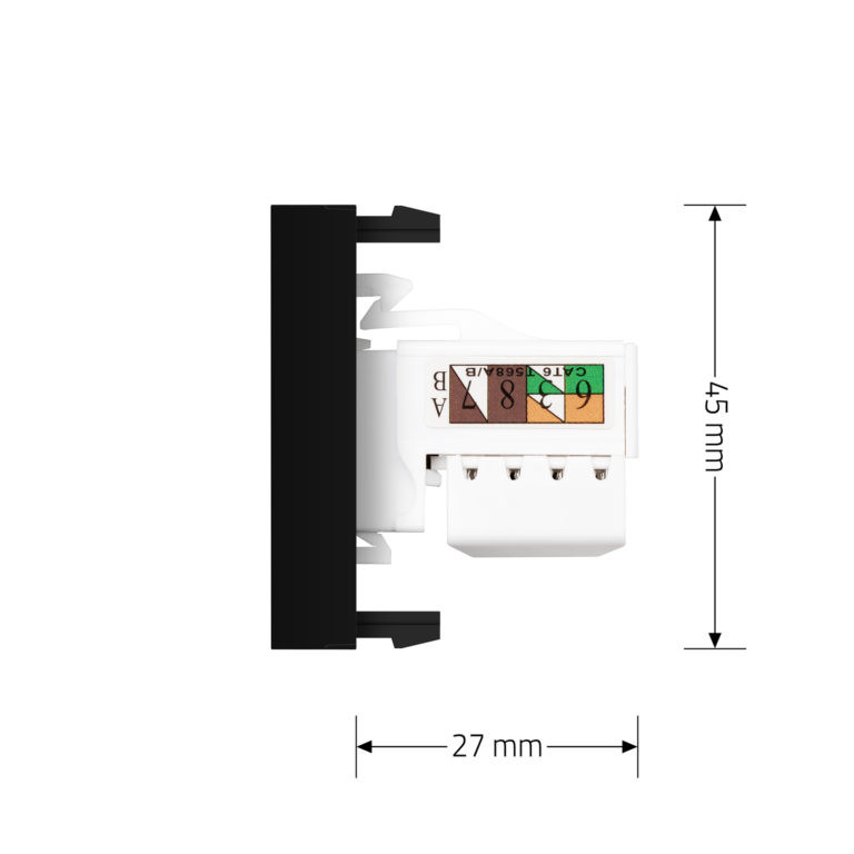 Інтернет-розетка RJ-45 (8P8C Cat.6) LIVOLO, чорна, модуль 0.5 поста, з шторкою (VL-FCCP-1BP) Коломыя - изображение 9