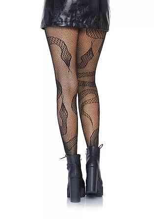 Колготки со змеями в сетку one size черный Киев