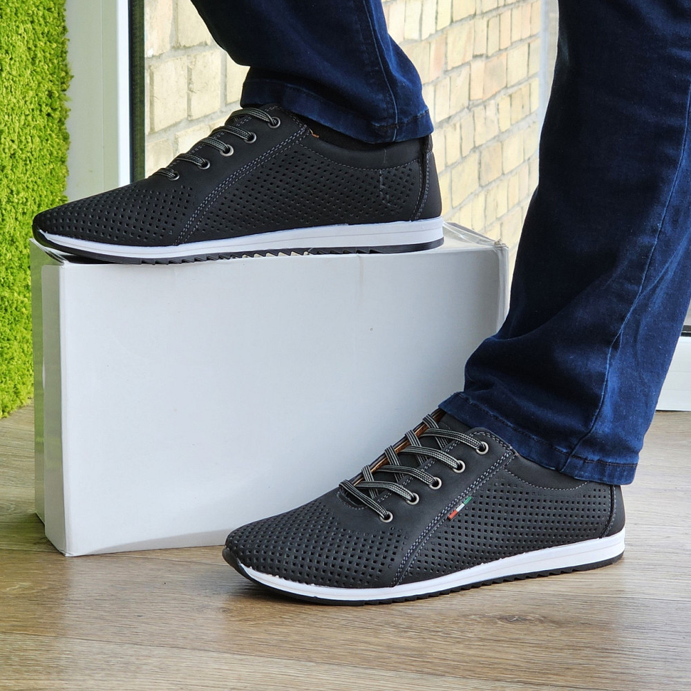 Чоловічі мокасини Літні Кросівки Сіточка Чорні (розміри: 40,41,42,43,44,45) Відео Огляд — 08-1 Дніпро - фото 3