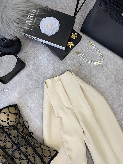 Женские базовые брюки палаццо костюмка Беж, 50/52 Одесса - изображение 3