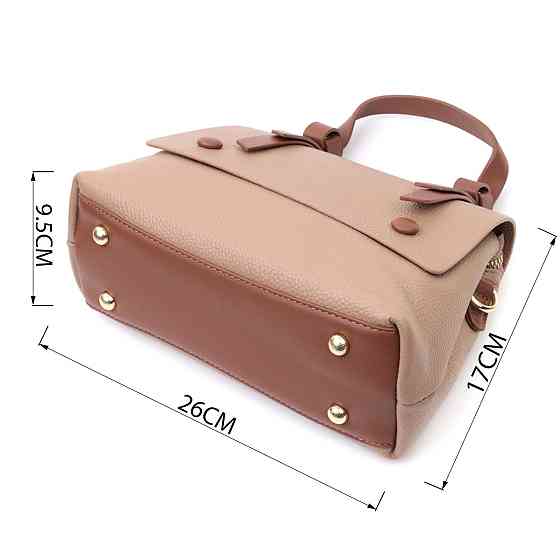 Ділова сумка для жінок з короткою ручкою з натуральної шкіри Vintage 22668 Коричнева Київ