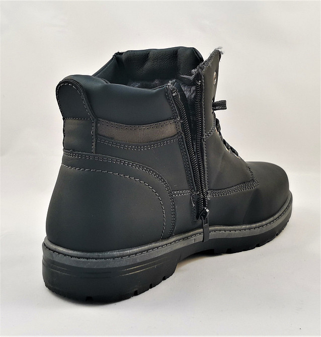 Ботинки ЗИМНИЕ Мужские Черные Кроссовки с МЕХОМ на Замке с Молнией (размеры: 44) - 202-1 Днепр - изображение 6