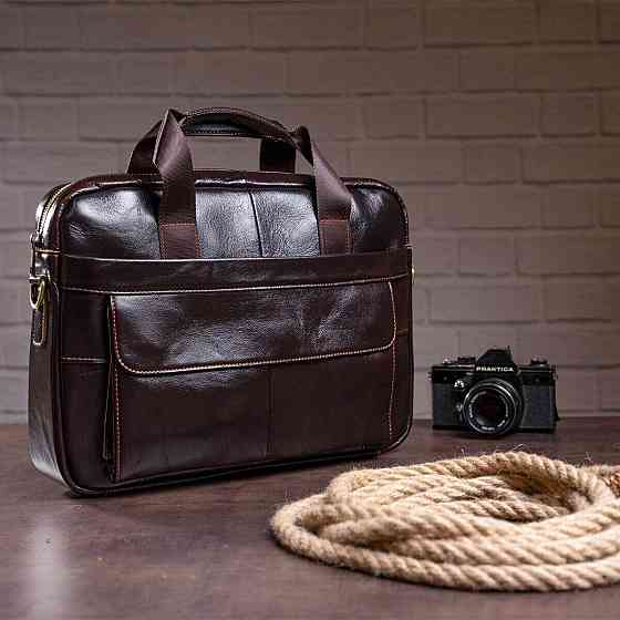 Сумка чоловіча під ноутбук Vintage 14750 Коричнева Київ