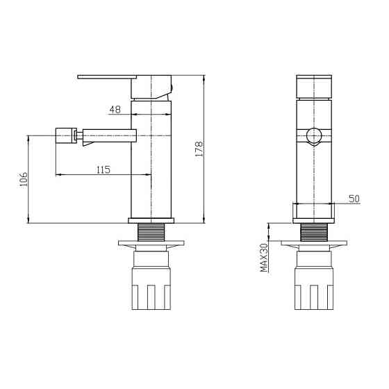 Змішувач для біде Mixxus Relax 002 (Nut) (MI6252) Київ