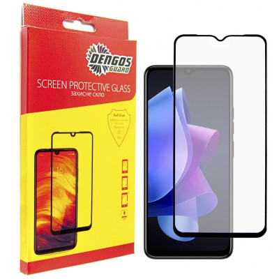 Скло захисне Dengos Full Glue Tecno POP 7 (black) (TGFG-284) Вінниця - фото 1