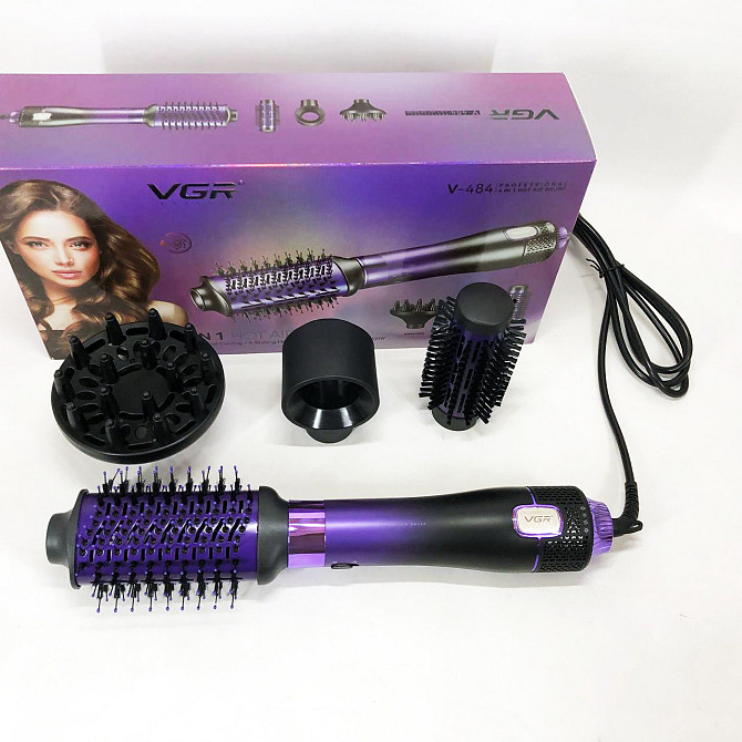 Фен-щетка стайлер VGR V-484 4 в 1. EB-897 Цвет: фиолетовый Киев - изображение 6