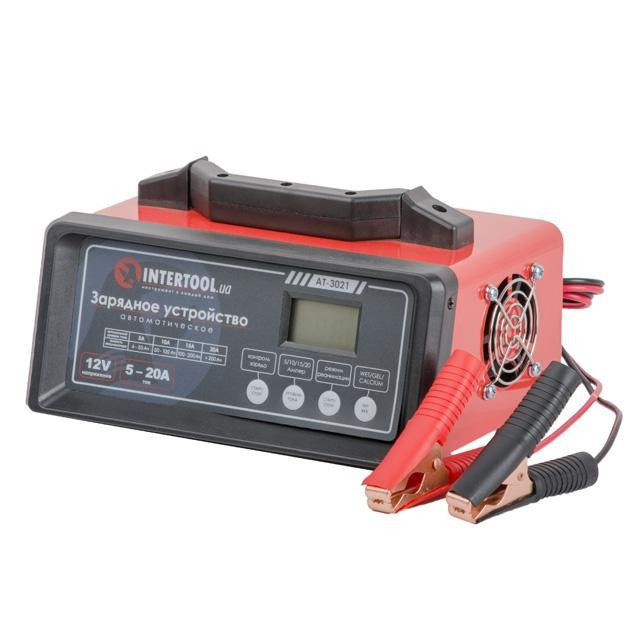 Зарядний пристрій 12 В, 5/10/15/20 А, 230 В, режим реанімації (десульфатації) акумулятора INTERTOOL AT-3021 Коломия - фото 3