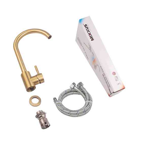 Змішувач для кухні Mixxus SUS-011 Brushed Gold з нержавіючої сталі SUS304 (Колір матове золото) (MI8435)   ( 20504 ) Харків