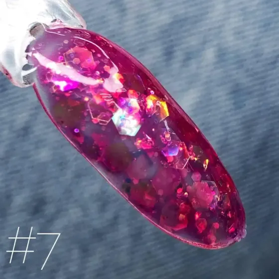 ГЛИТТЕРНЫЙ ГЕЛЬ SAGA PROFESSIONAL GALAXY GLITTER 07 ПРОЗРАЧНЫЙ С МАЛИНОВЫМИ ЧАСТЯМИ Киев