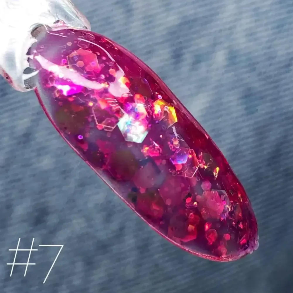 ГЛИТТЕРНЫЙ ГЕЛЬ SAGA PROFESSIONAL GALAXY GLITTER 07 ПРОЗРАЧНЫЙ С МАЛИНОВЫМИ ЧАСТЯМИ Киев - изображение 2