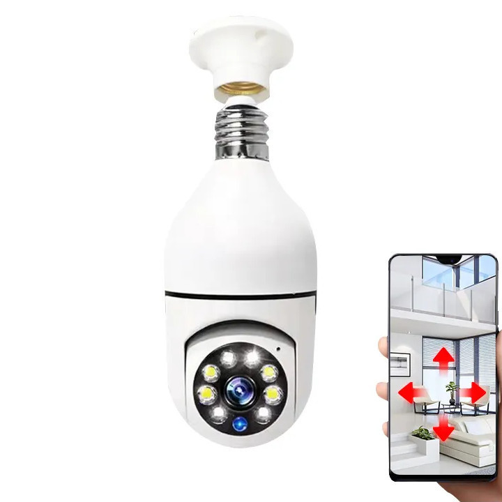 Камера спостереження під цоколь Е27 Wifi IP Smart Camera 360° 1080P AC Prof 4252 Київ - фото 2