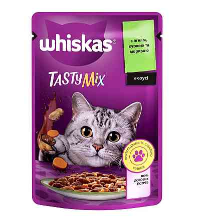 Whiskas (Віскас) Tasty Mix з ягням, куркою та морквою в соусі 85 г Вінниця