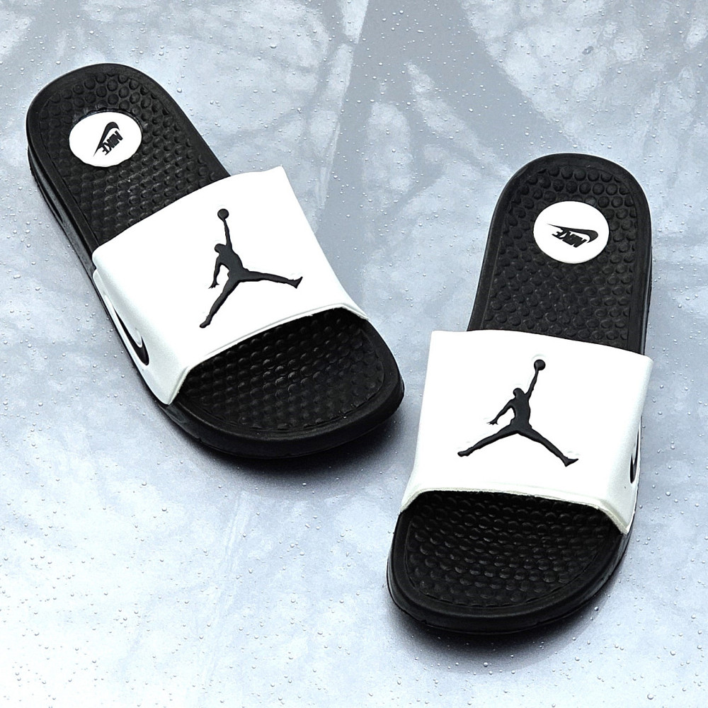 Чорні чоловічі Шльопанці Nike Jordan Сланці Білі капці Найк (розміри: 40,44) Дніпро - фото 7