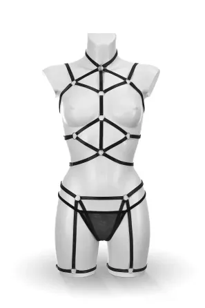 Комплект Bijoux Pour Toi - Sidonie, портупея, гартери та трусики Львов