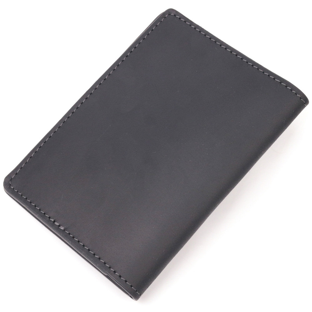 Обкладинка з вінтажної шкіри на військовий квиток Слава ЗСУ GRANDE PELLE 16750 Чорна Київ - фото 2