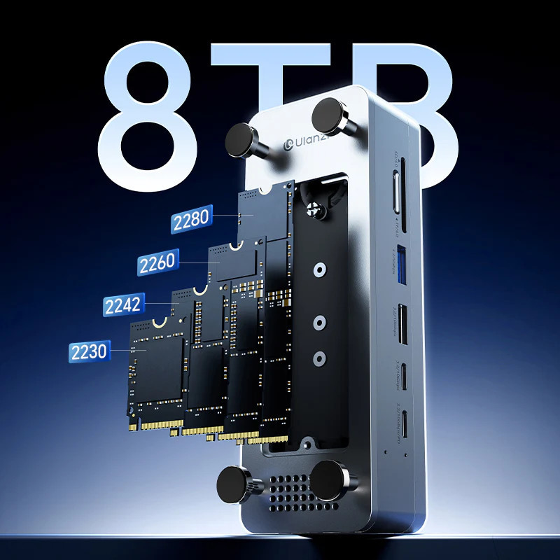 Концентратор медіа хаб з підтримкою NVMe SSD HDMI 4K Type-C PD3.0 100Вт Ulanzi QT03 Київ - фото 3