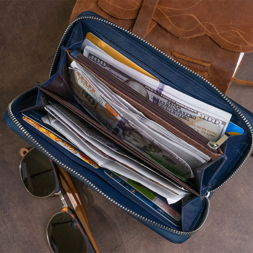 Кошелек универсальный женский Темно-синий (ST Leather) Киев - изображение 4