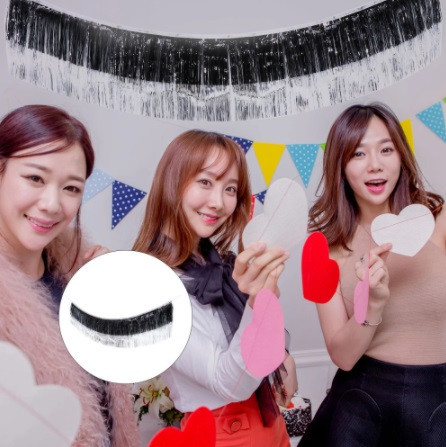 Гірлянда дощик на фотозону 175 на 35 см чорно-сріблястий Київ - фото 4