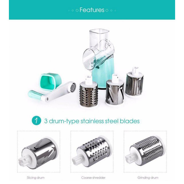 Кухонная овощерезка ручная механическая голубая, Ручная машинка измельчитель для овощей BH-85 Львов - изображение 9