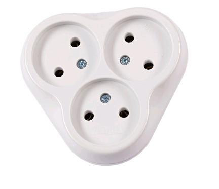 Розетка 3-на б/з внутрішня біла LUXEL Харків - фото 1