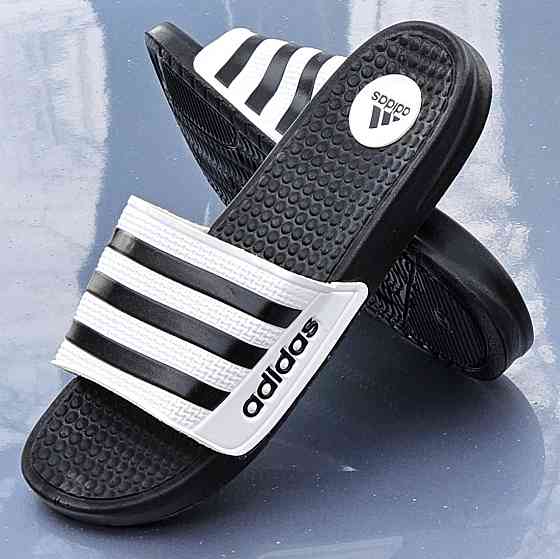 Чоловічі Білі Шльопанці Adidas Чорні Сланці Тапочки Адідас (розміри: 40,41,42,43,44) Дніпро