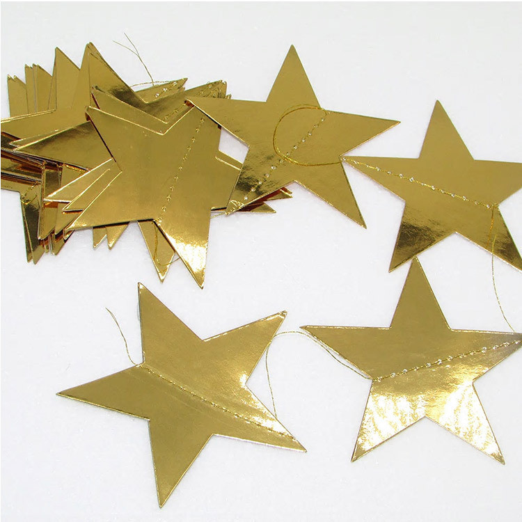 Гирлянда со звездочками глянцевая 4 м на 10 см золотистый Киев - изображение 10