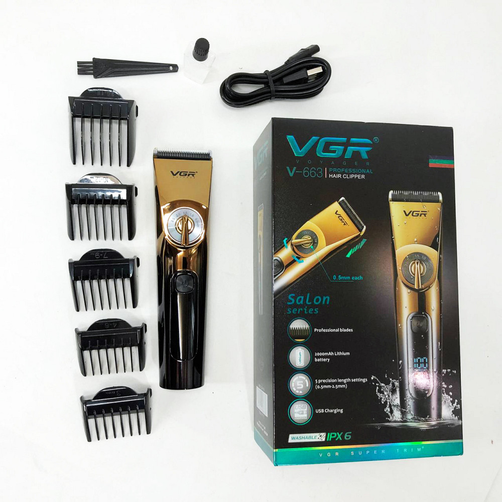 Модная машинка для стрижки волос VGR, Машинка для стрижки с мощным аккумулятором Триммер висков CZ-66 Львов - изображение 8