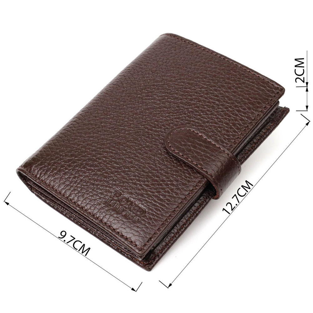 Практичное портмоне для мужчин из натуральной зернистой кожи Коричневый (BOND) Киев - изображение 7