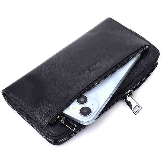 Удобный клатч для мужчин из натуральной кожи ST Leather 22681 Черный Киев