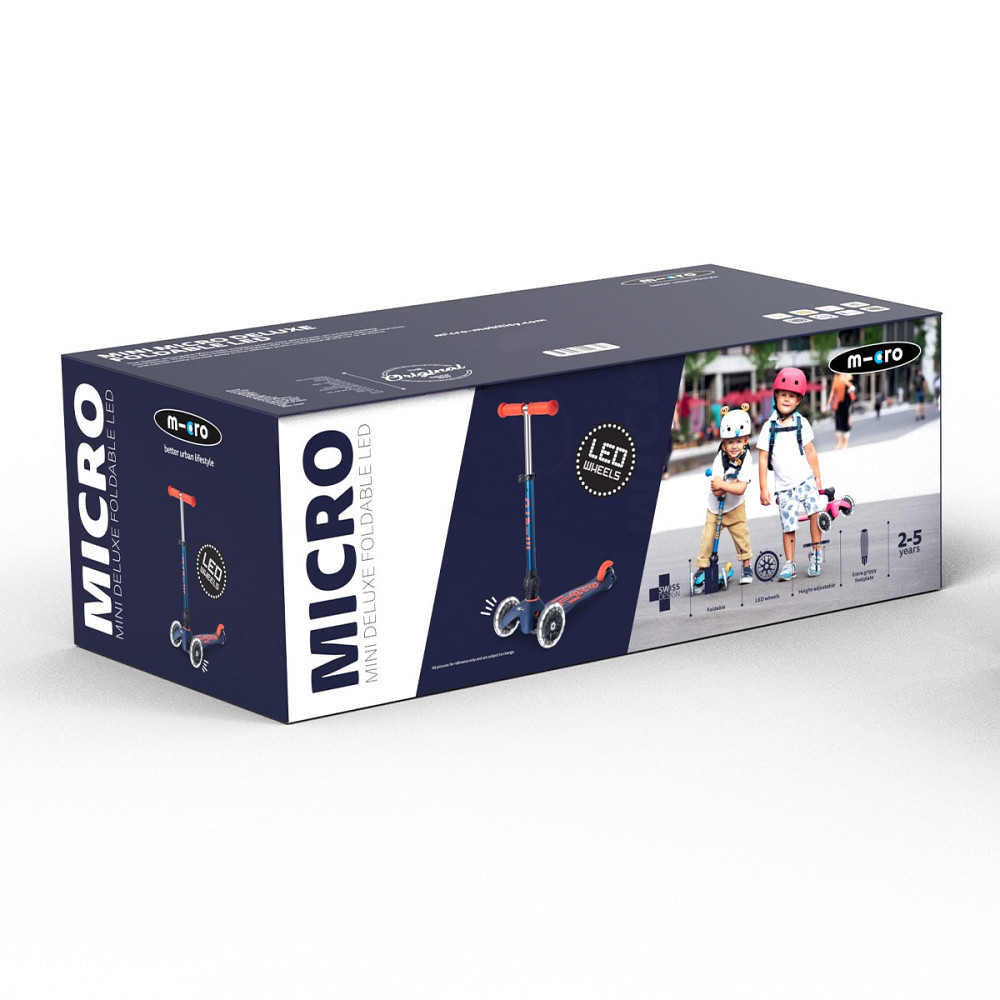 Самокат MICRO складний серії Mini Deluxe Foldable LED – Синій Дніпро - фото 3