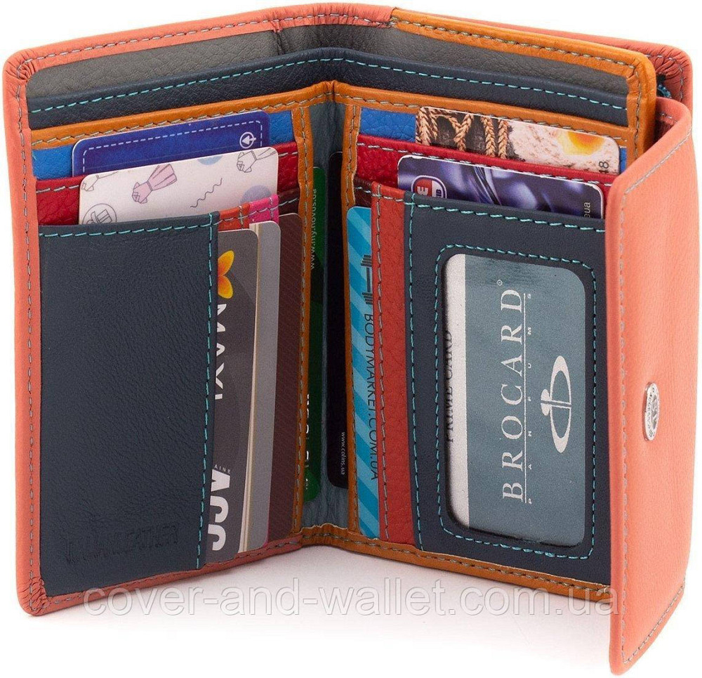 Розовый женский кошелек из натуральной кожи среднего размера с монетницей ST Leather Киев - изображение 4