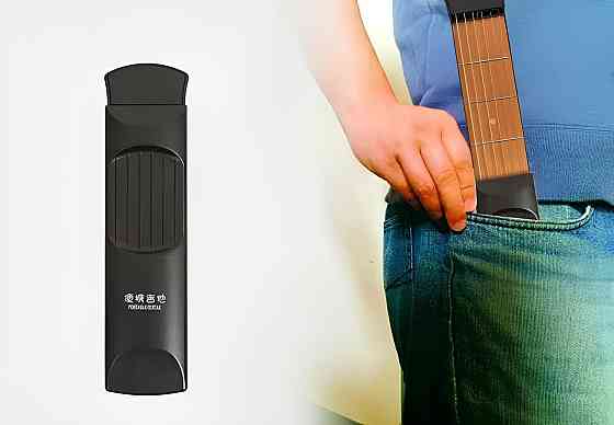 Кишенькова гітара RESTEQ 20 см розкладний музичний інструмент для тренування акордів та гри Київ