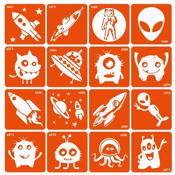 Набор трафаретов для био-тату 