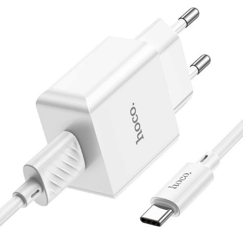 Мережевий зарядний пристрій HOCO C106A Leisure single port charger set(Type-C) White Київ - фото 5