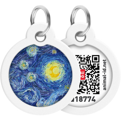 Адресник для тварин WAUDOG Smart ID з QR паспортом "Водяні лілії", коло 30 мм (230-0201) Вінниця - фото 1