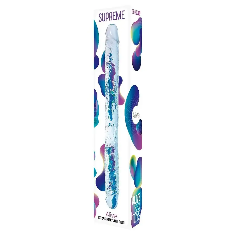 Прозорий двосторонній фалоімітатор Alive Supreme Jelly Dildo Львів - фото 2
