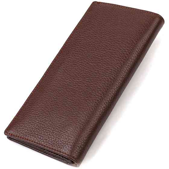 Мужской вертикальный бумажник без застежки из натуральной кожи CANPELLINI 21904 Коричневый Киев