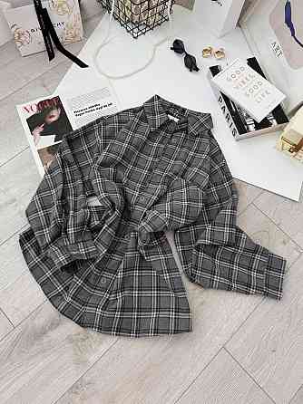 Женская базовая оверсайз рубашка в клетку Одесса